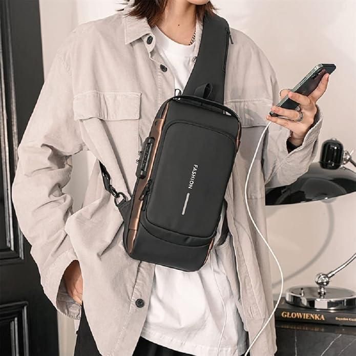 Anti-Theft Sling Bag | USB Charging & Waterproof
