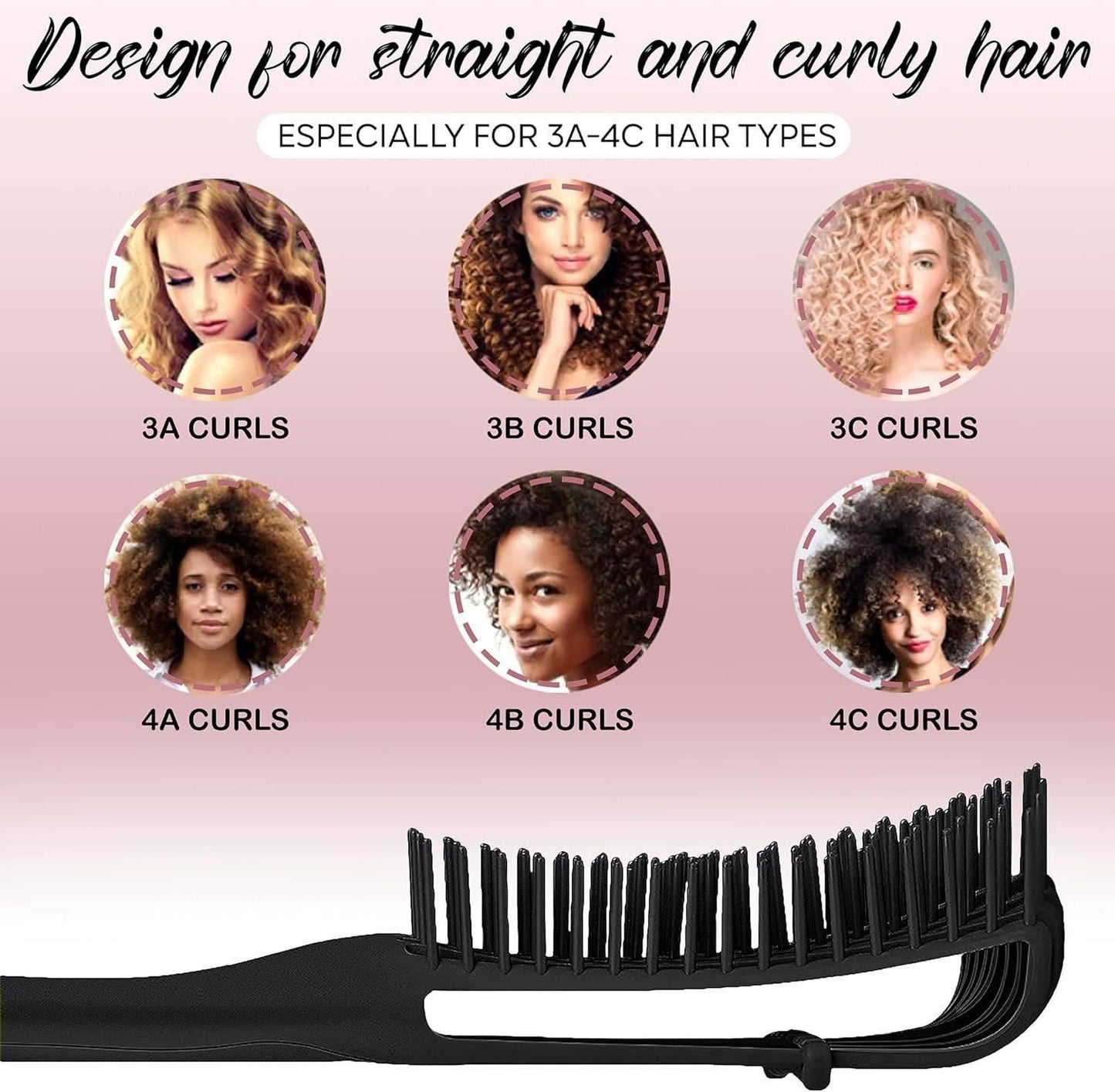 Anti-Tangle Brush for Curly and Afro Hair - Detangling & Defining Comb