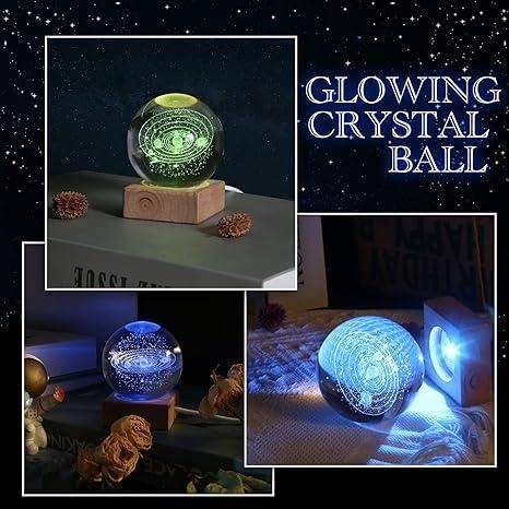 3D Crystal Lamp Ball - 16 Colors & 4 Light Modes with Soft Eye Protection