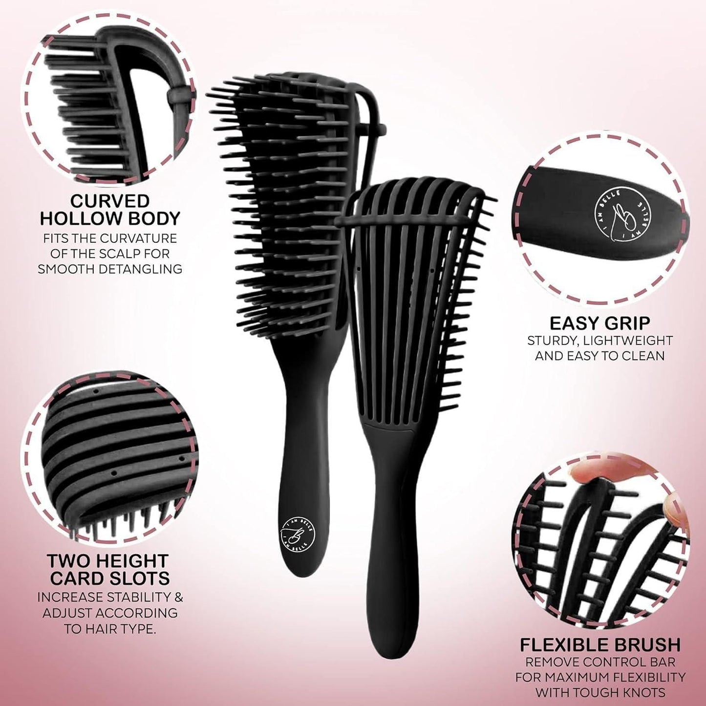 Anti-Tangle Brush for Curly and Afro Hair - Detangling & Defining Comb