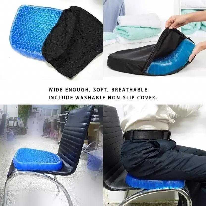 Gel Orthopedic Seat Cushion for Office Chair, Wheelchair, or Home - Rubber Cushion for Back Pain