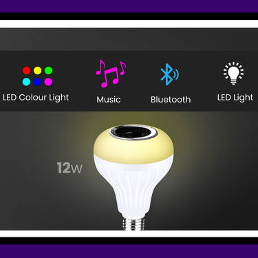 Colour Changing LED Bulb with Bluetooth Speaker & Remote - Combo Pack