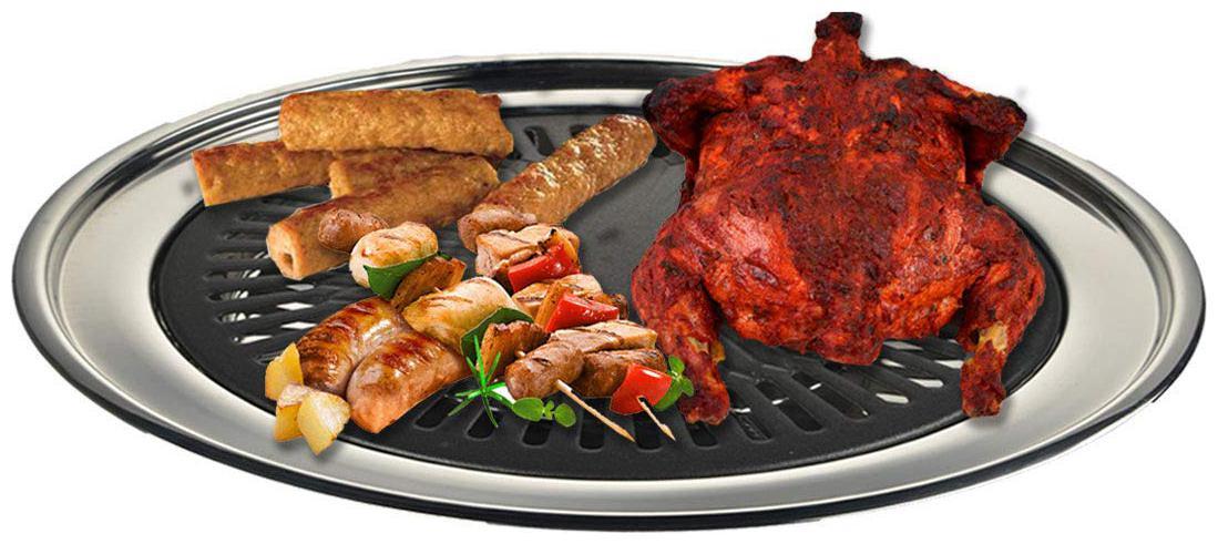 Indoor Gas Smokeless Barbeque Grill – Stainless Steel, Non-Stick, Portable Cooking Solution