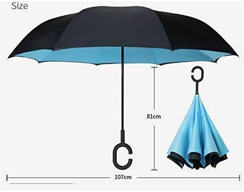 Double Layer Inverted Reversible No Drip Umbrella with C-Shape Handle