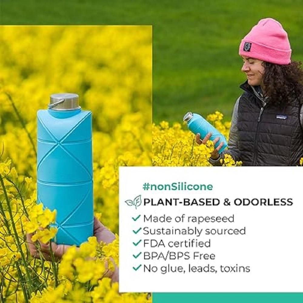 Reusable Foldable Silicone Water Bottle (Pack of 2)