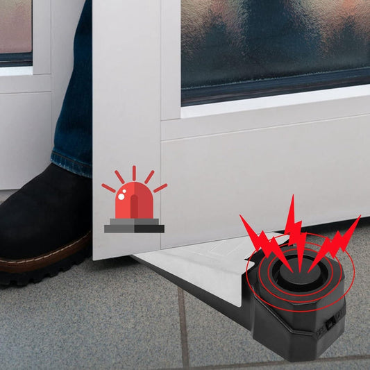 Door Stop Alarm with Anti-Slip Rubber Wedge and Adjustable Sensitivity