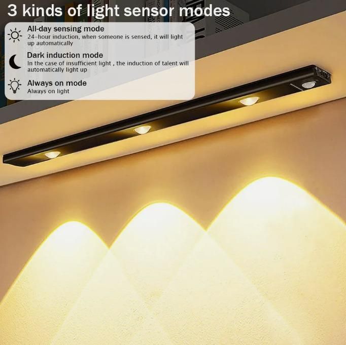 Wireless Motion Sensor LED Closet Light – USB Rechargeable, Adjustable Brightness, Easy Installation