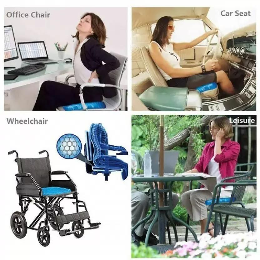 Gel Orthopedic Seat Cushion for Office Chair, Wheelchair, or Home - Rubber Cushion for Back Pain