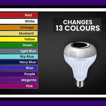 Colour Changing LED Bulb with Bluetooth Speaker & Remote - Combo Pack