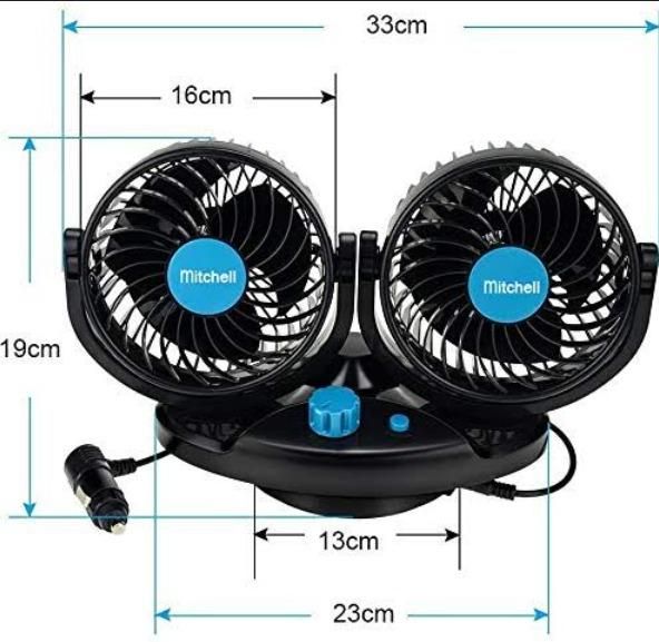 360° Rotatable Car Air Circulation Fan - Dual Head USB Silent Fan