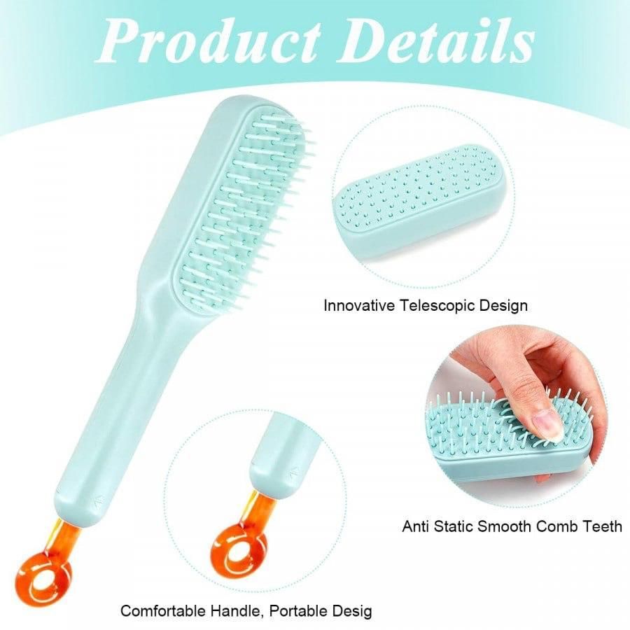 Anti-static Self-cleaning Massage Comb - for Adults & Kids