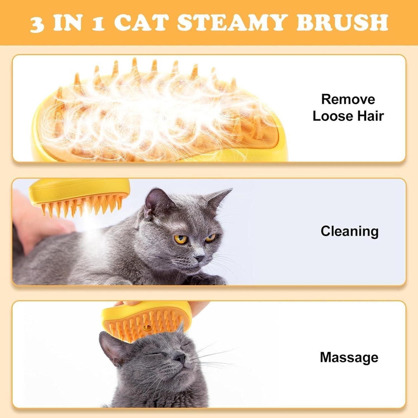 Steamy Pet brush - 3 in 1